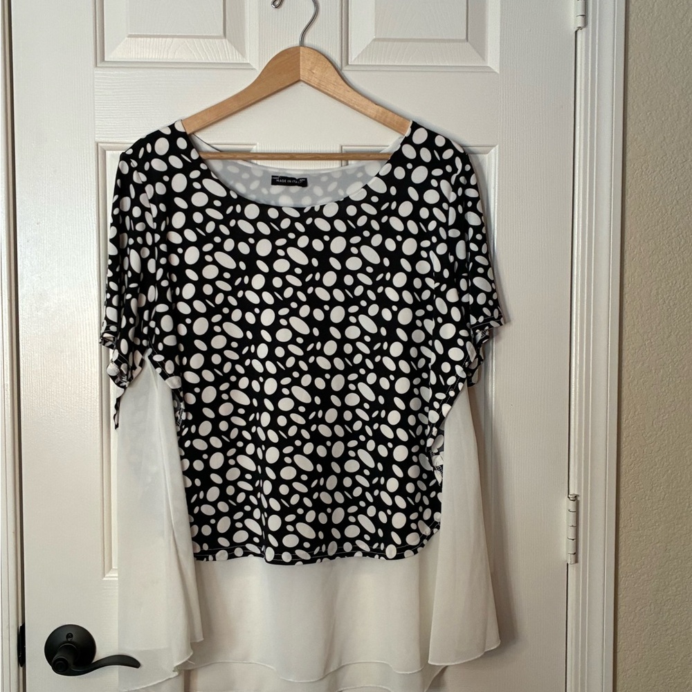 Black and White Dot Blouse